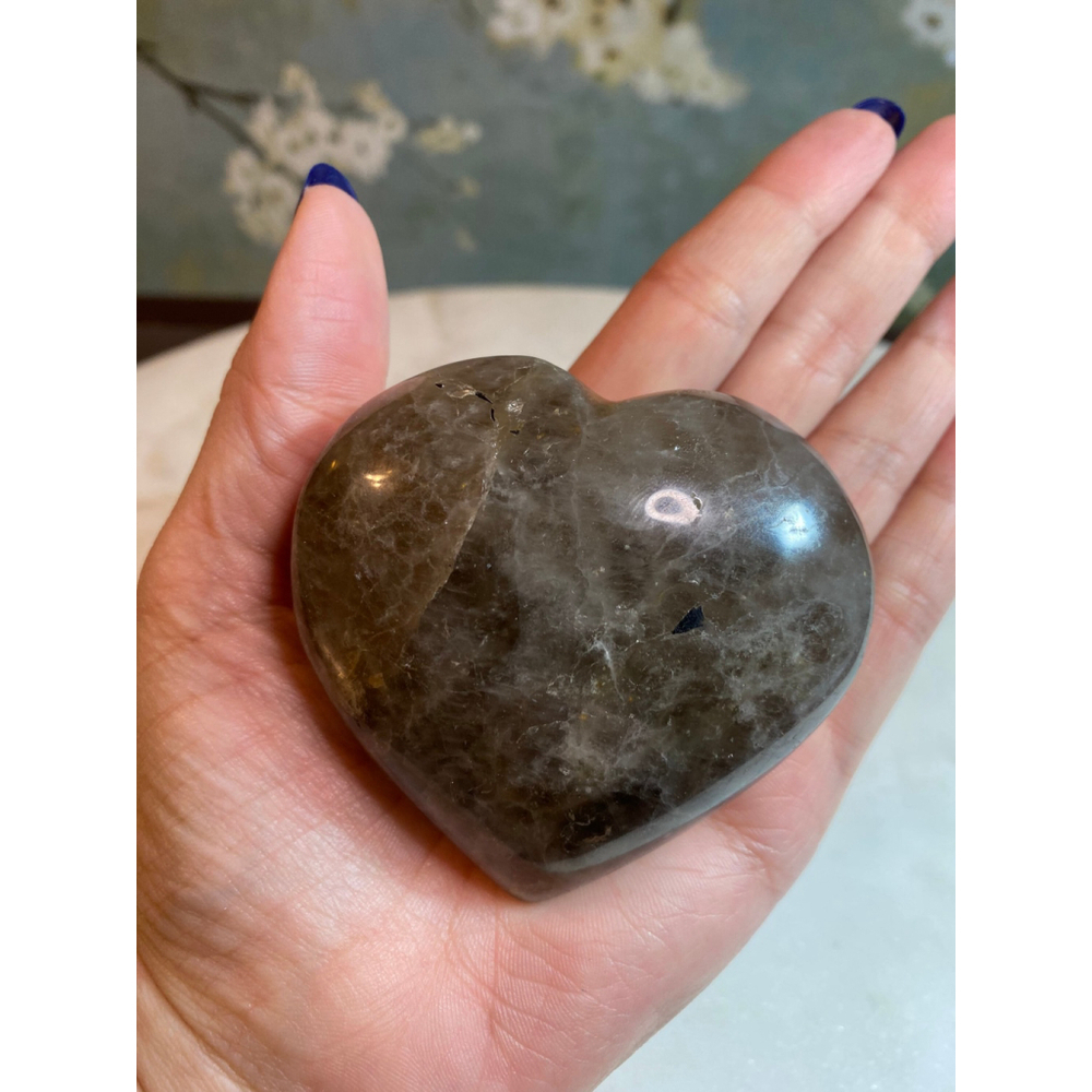 Smokey quartz heart